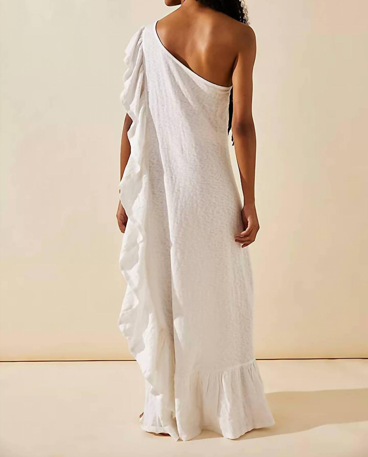 Free People - Elisa Cotton Ruffled One Shoulder Dress
