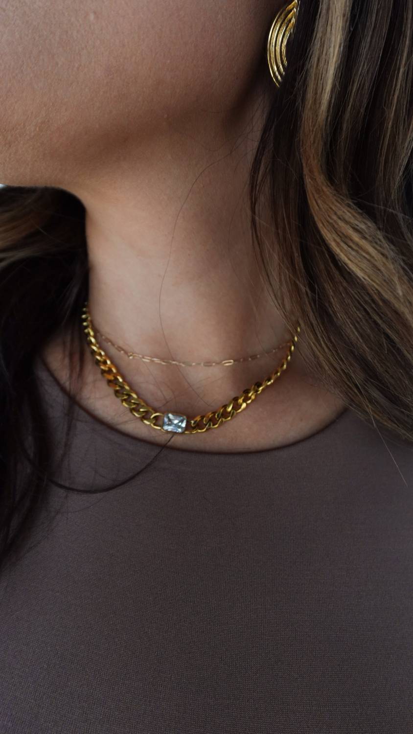 Chansuttpearls - Women's Chain With Diamond Pendant Necklace