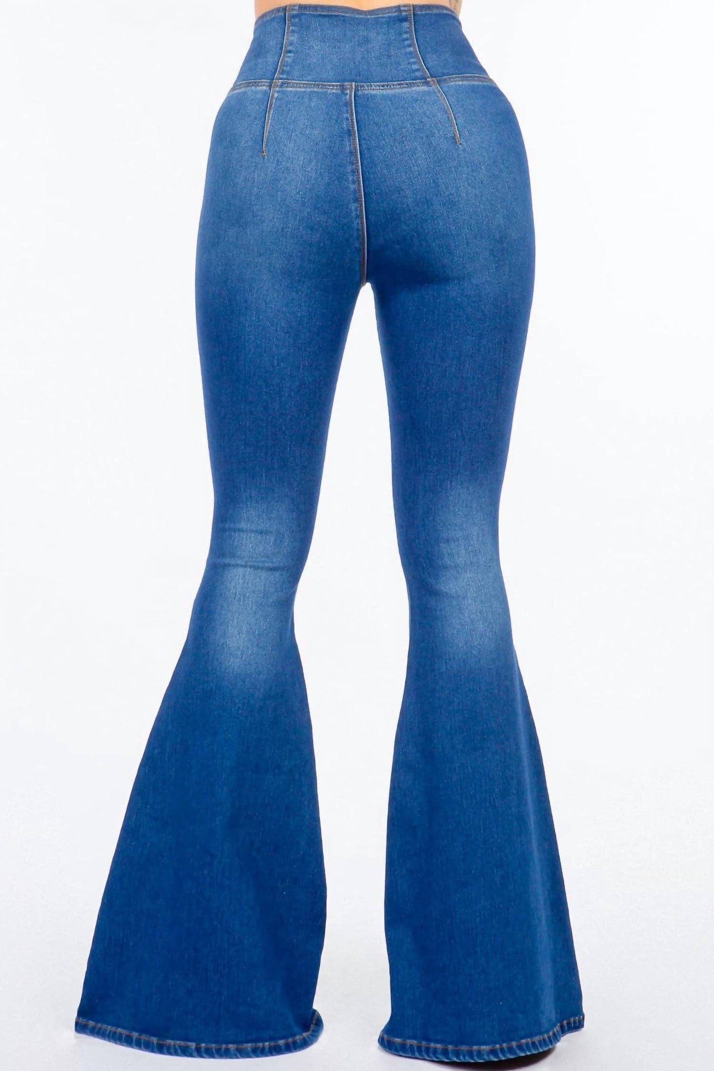 American Bazi - High Waist Pull On Flare Jeans