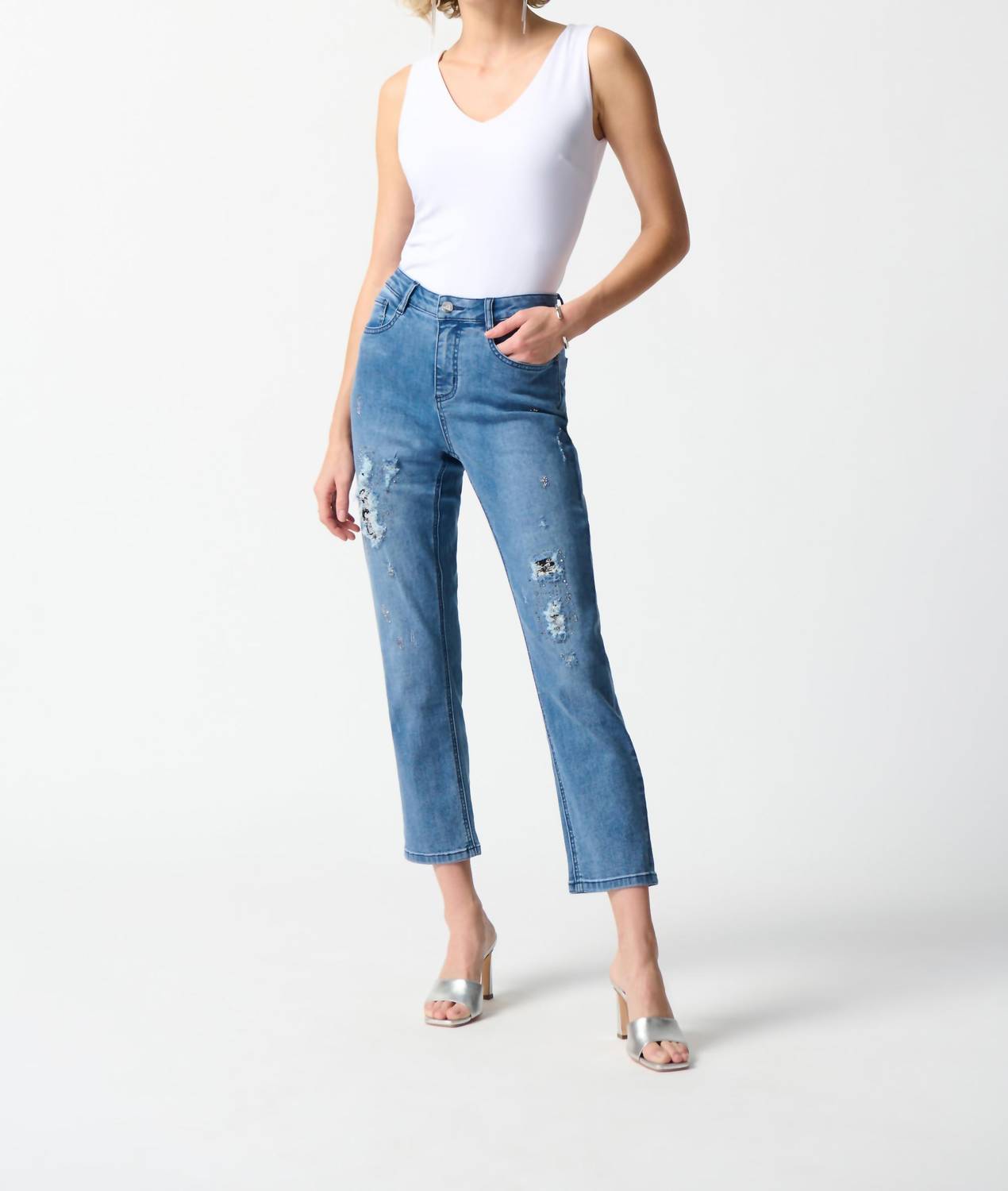 Joseph Ribkoff - Slim Fit Cropped Jeans