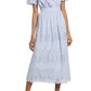 Floret Studios Blue Cotton Eyelet Midi Dress - Medium