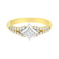 10K Two Tone Color 1/2 Cttw Diamond Kite and Split Shank Ring (H-I Color,SI2-I1 Clarity)