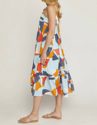 Entro - Abstract Print Midi Dress