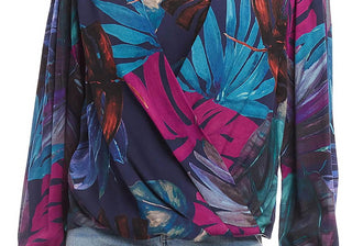 Blusa Karen Kane Estampada Frente Drapeada Multi