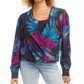 Blusa Karen Kane Estampada Frente Drapeada Multi