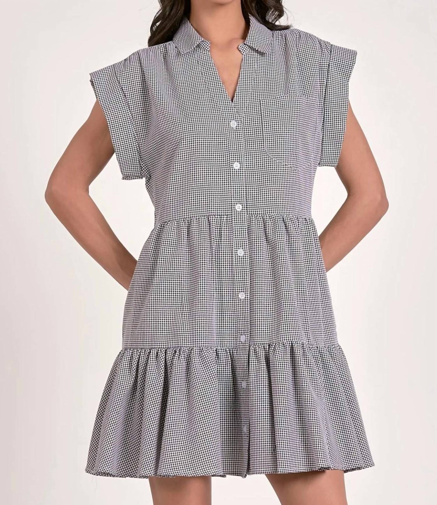 Elan - Cap Sleeve Seersucker Dress