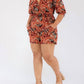 Karen T Design - Three Quarter Sleeve Patterned Romper