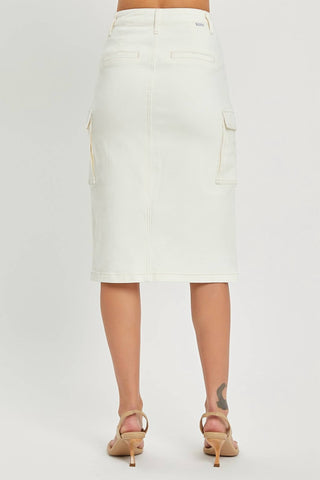 Risen - Saia cargo jeans midi