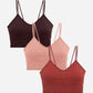Danskin - 3-pack Seamless Rib Longline With Bungee Pullover Bralette