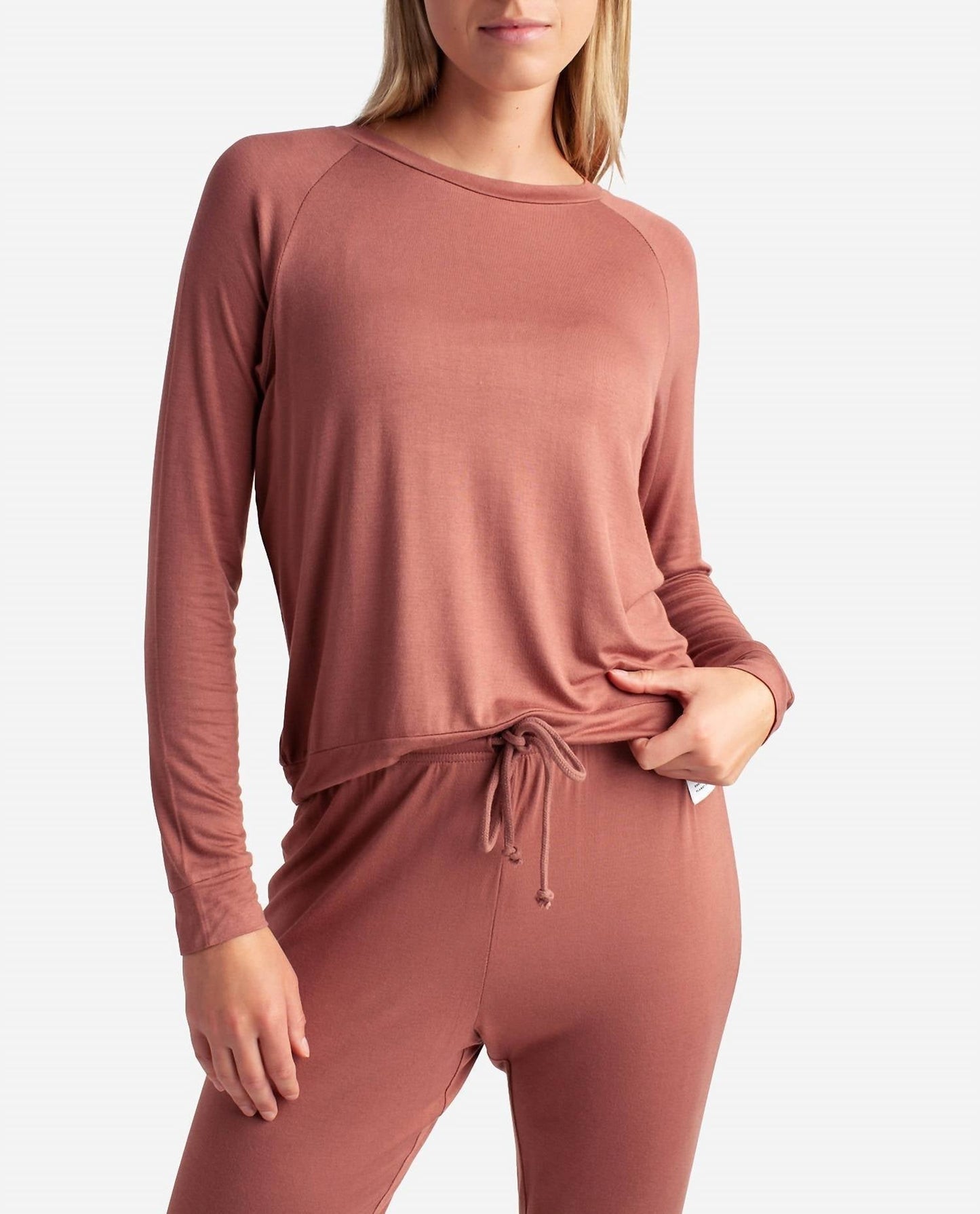 Danskin - Raglan Sleeve Crew Neck Sleep Set With Jogger