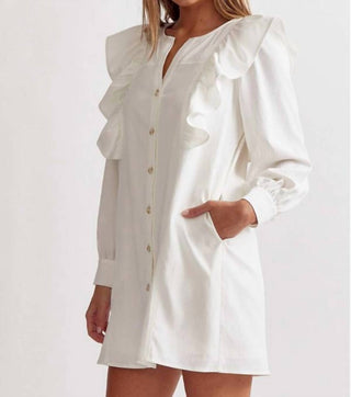 Entro - Vestido com botões e detalhes de babados