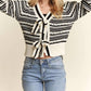 Trendsi - Adora Bow Tie Stripe Sweater Top