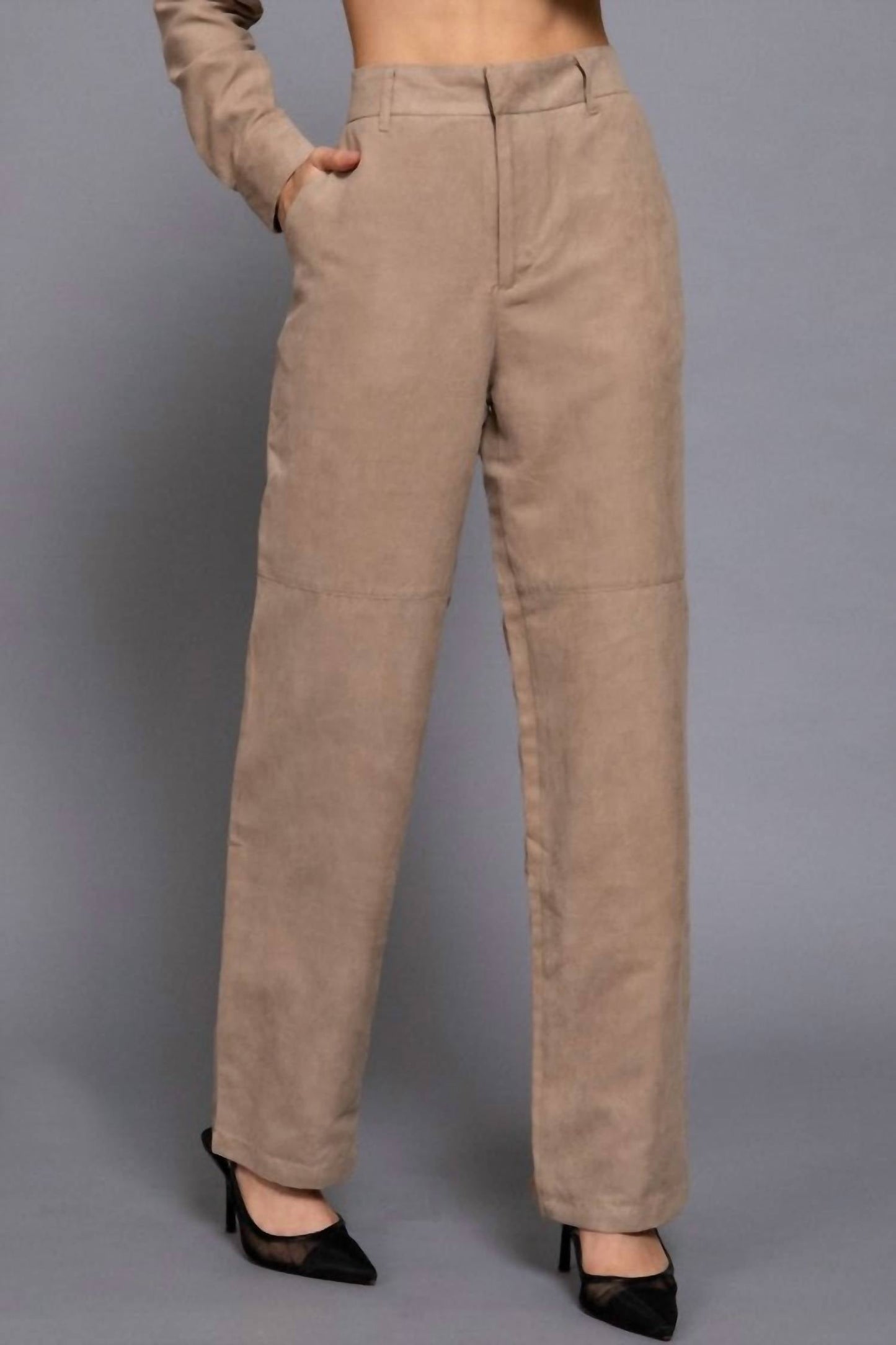 Active Basic - Suede Straight Leg Pants