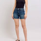 Judy Blue - High Waist Tummy Control Fray Hem & Shield Back Pockets Denim Short