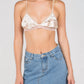 Pol - Adjustable Strap Velvet Layer Trim Bralette