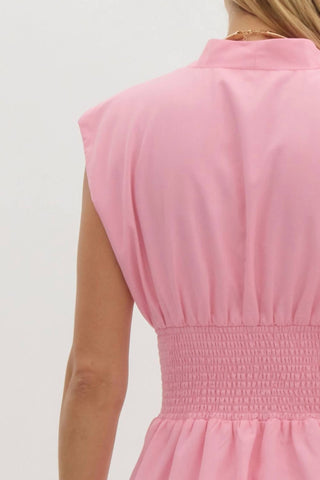 Entro - Vestido midi com cintura franzida