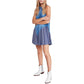 Free People - Pleated Metallic Mini Blue Dress