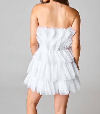 Buddylove - Vestido de tule branco com estampa de pó