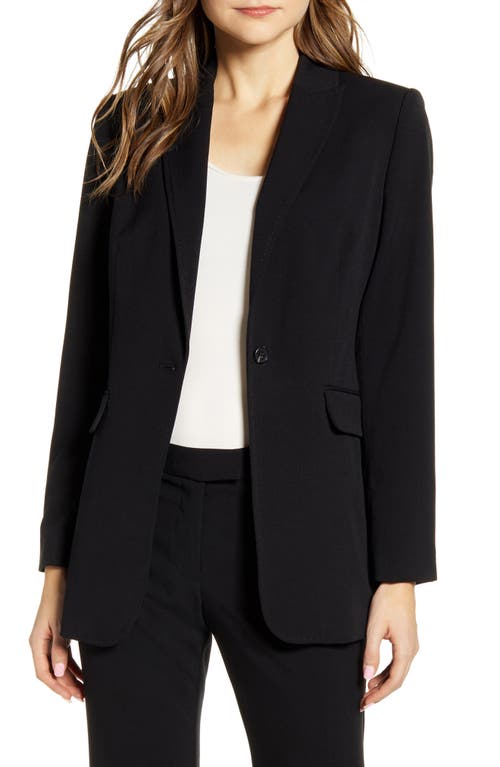 Vince Camuto Nina Notched Collar Blazer in Rich Black, Size 6