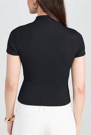 Paige - Blanche Short Sleeve Mock Neck Top