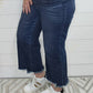 Judy Blue - Women's High Waist Button Fly Distressed Hem Crop Jeans