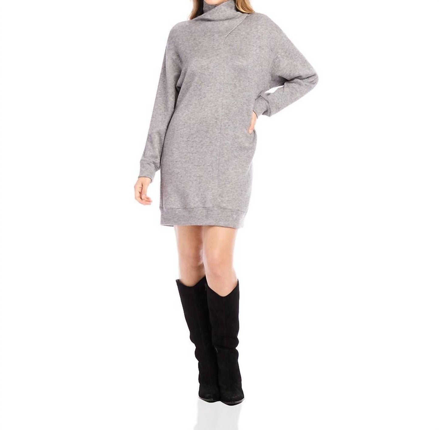 Karen Kane - Faux Wrap Turtleneck Dress