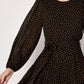 Apricot - PLEATED SLEEVE POLKADOT DRESS
