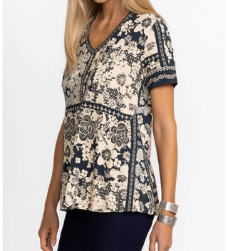 Johnny Was - A camiseta favorita de Janie, manga curta, gola V e swing