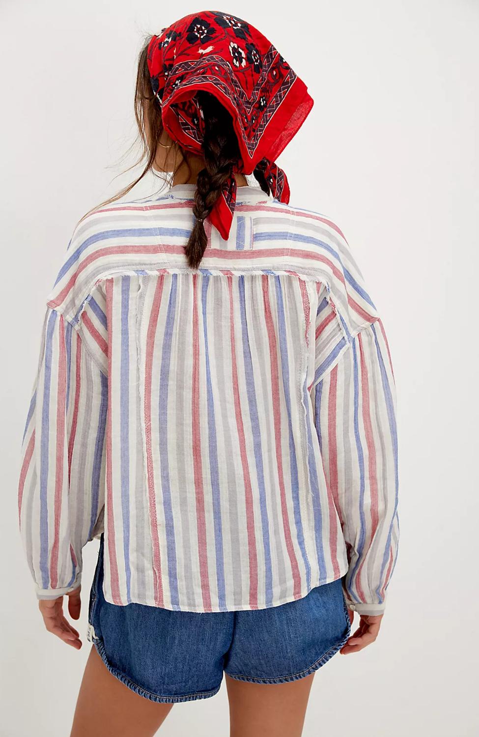 Free People - Valley Double Cloth Striped Shirt