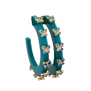 Smith & Co - Women's Butterfly Jewel Hoop Earring