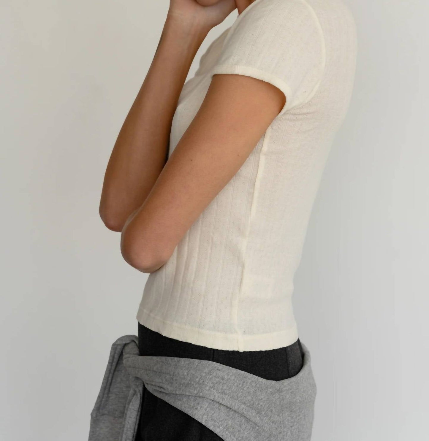 Donni. - The Pointelle Baby Short Sleeve Tee
