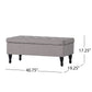 Dean Fabric Storage Wide Tufted Rectangle Ottoman - Gray