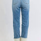 Judy Blue - High Waist Shearling Cuff Straight Denim Jeans
