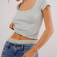 Free People - End Game Pointelle Baby Tee