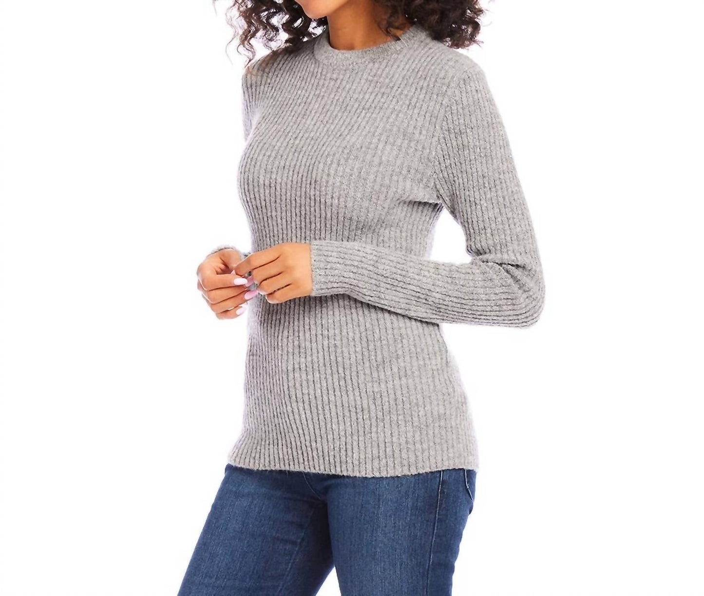 Karen Kane - Wide Ribbed Crewneck Sweater