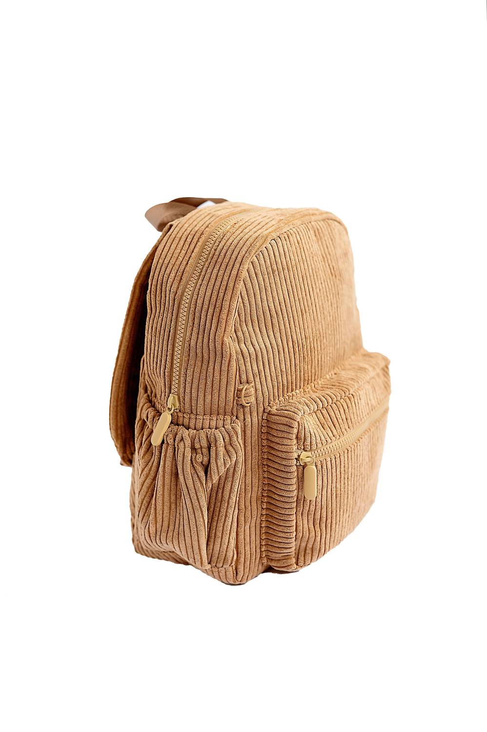 Big Little Wish - Boy's Camel Corduroy Mini Backpack