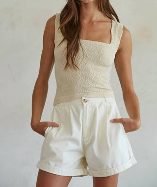 By Together - Pleated Front Relax Fit Wide Leg Shorts