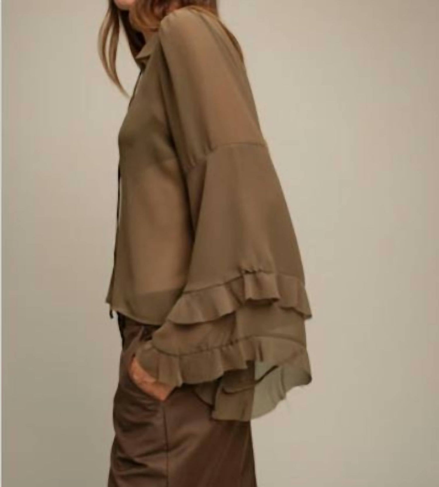 Deluc - Bradley Ruffle-cuff Blouse