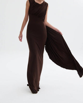 Nelblu - Vestido longo com decote redondo Setas