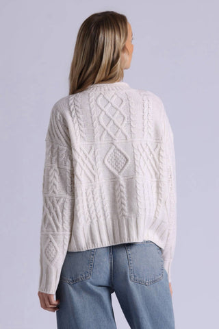 Minnie Rose - Pure Air Mixed Cable Sweater