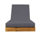 Acacia Wood Chaise Lounge with Cushion - Teak Finish