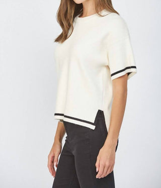 Fate - Slide Slit Boxy Short Sleeve Sweater