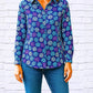 Diva Usa - Daisy Floral Collared Long Sleeve Shirt