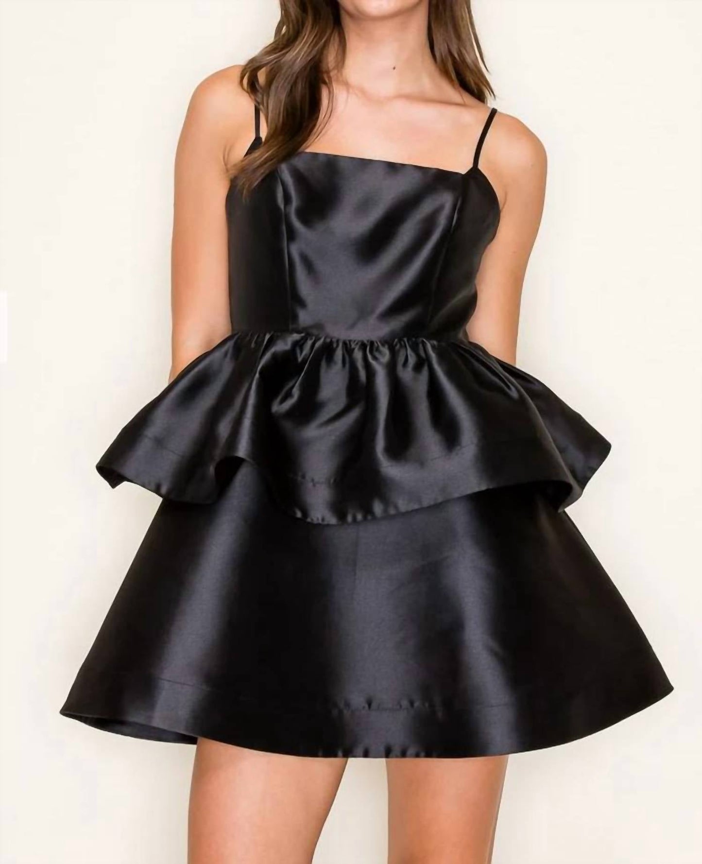 B.Right - Tiered Ruffle Taffeta Mini Bubbly Dress