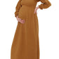 Ingrid & Isabel Smocked Long Sleeve Maternity Maxi Dress