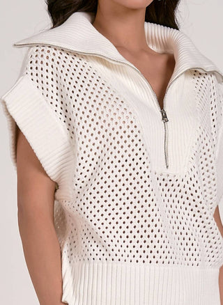 Elan - Suéter com gola meio zíper