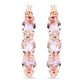 1.63 Carat Genuine Morganite and White Diamond .925 Sterling Silver Earrings