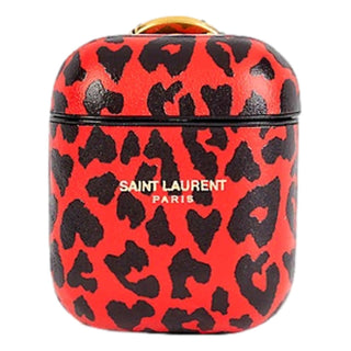 Saint Laurent - Women's Leopard Print Leather Airpods Case