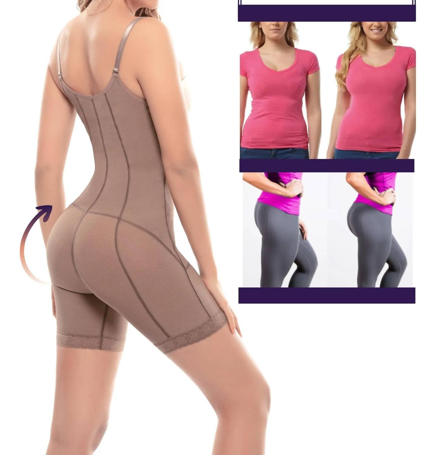 Siluets - 1014 Postsurgical Slimming Braless Mid-thigh Body Shaper
