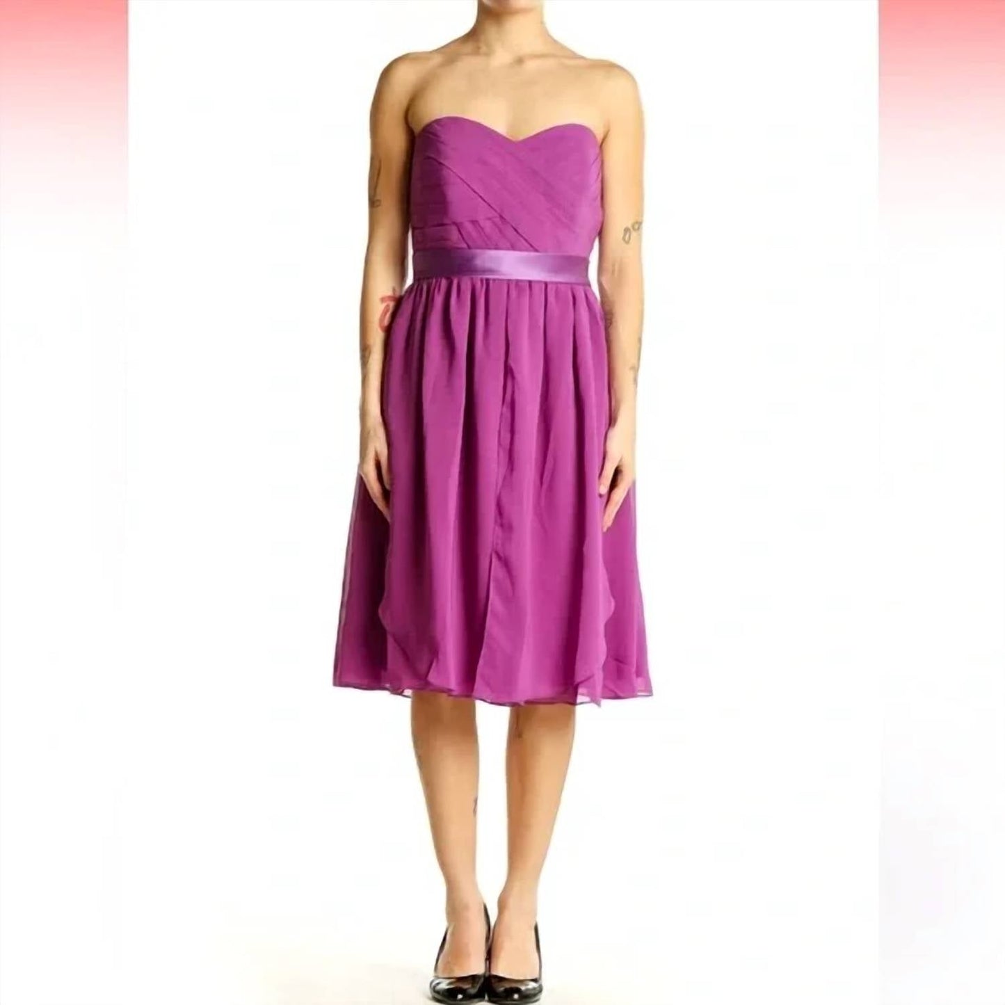 Cocomelody - Strapless Chiffon Party Dress